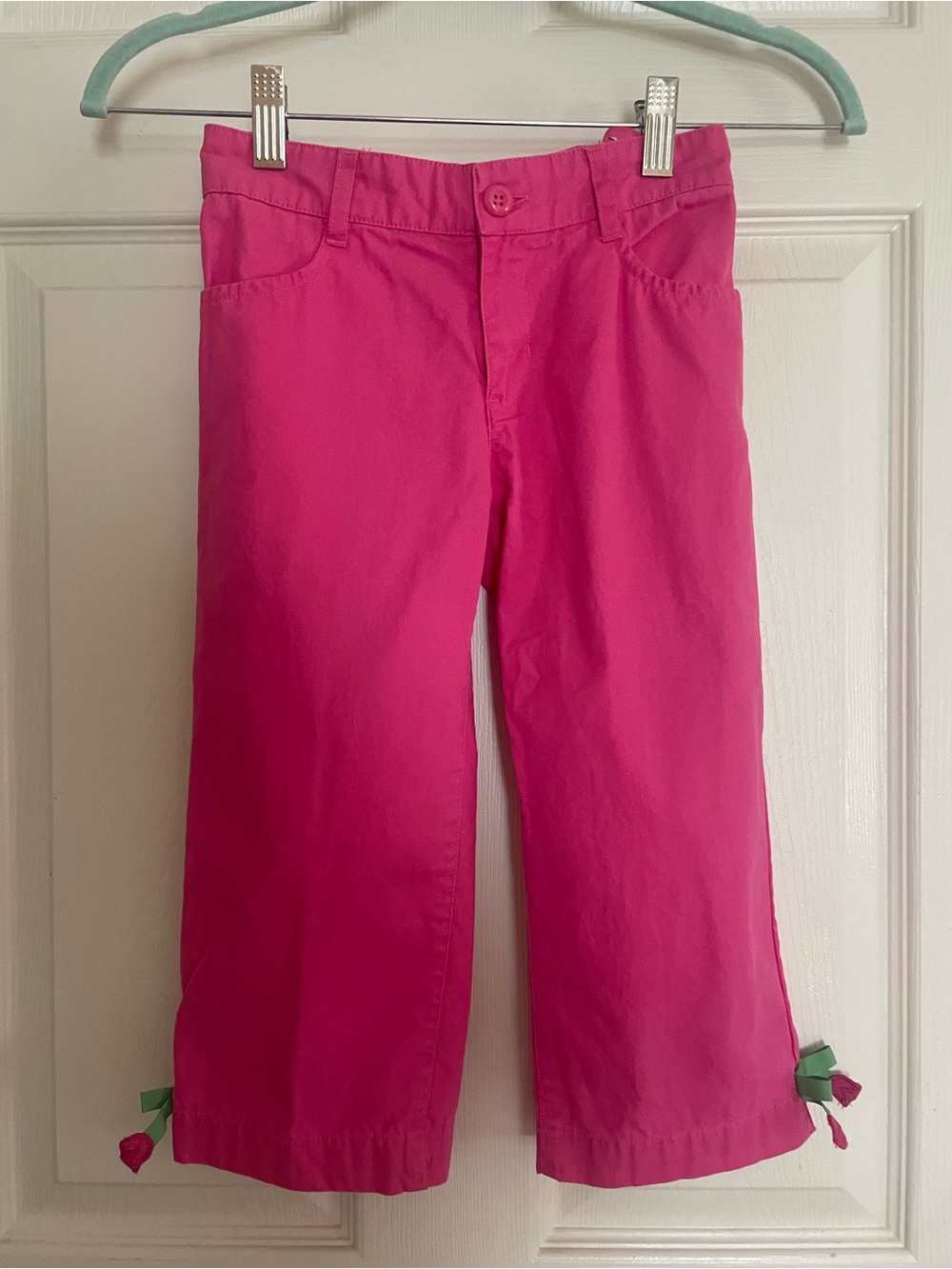 Girls' Pink Pull-On Cotton Pants Size 8‎